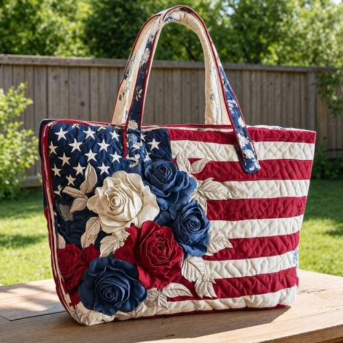 Chloe Crafts - Handmade Quilted USA Tote Bag